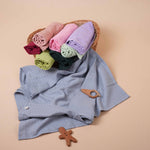 Elegant Light Grey Muslin Baby Swaddle – Soft & Cozy for Newborns