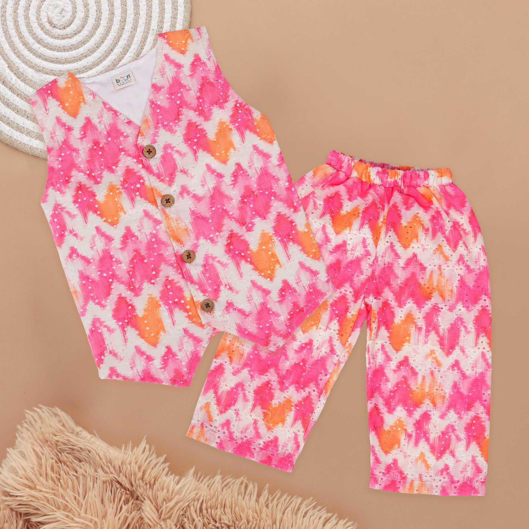Vibrant Splash Pink Girls' Co-Ord Set Boon Babies