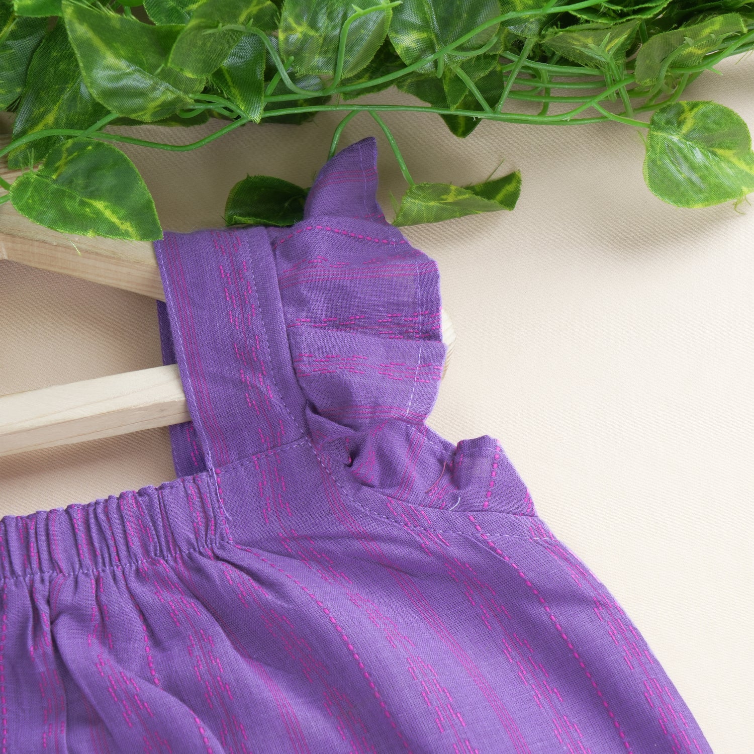 Girls Lavender South Cotton Co-ord Set – Frill Strap Top & Shorts