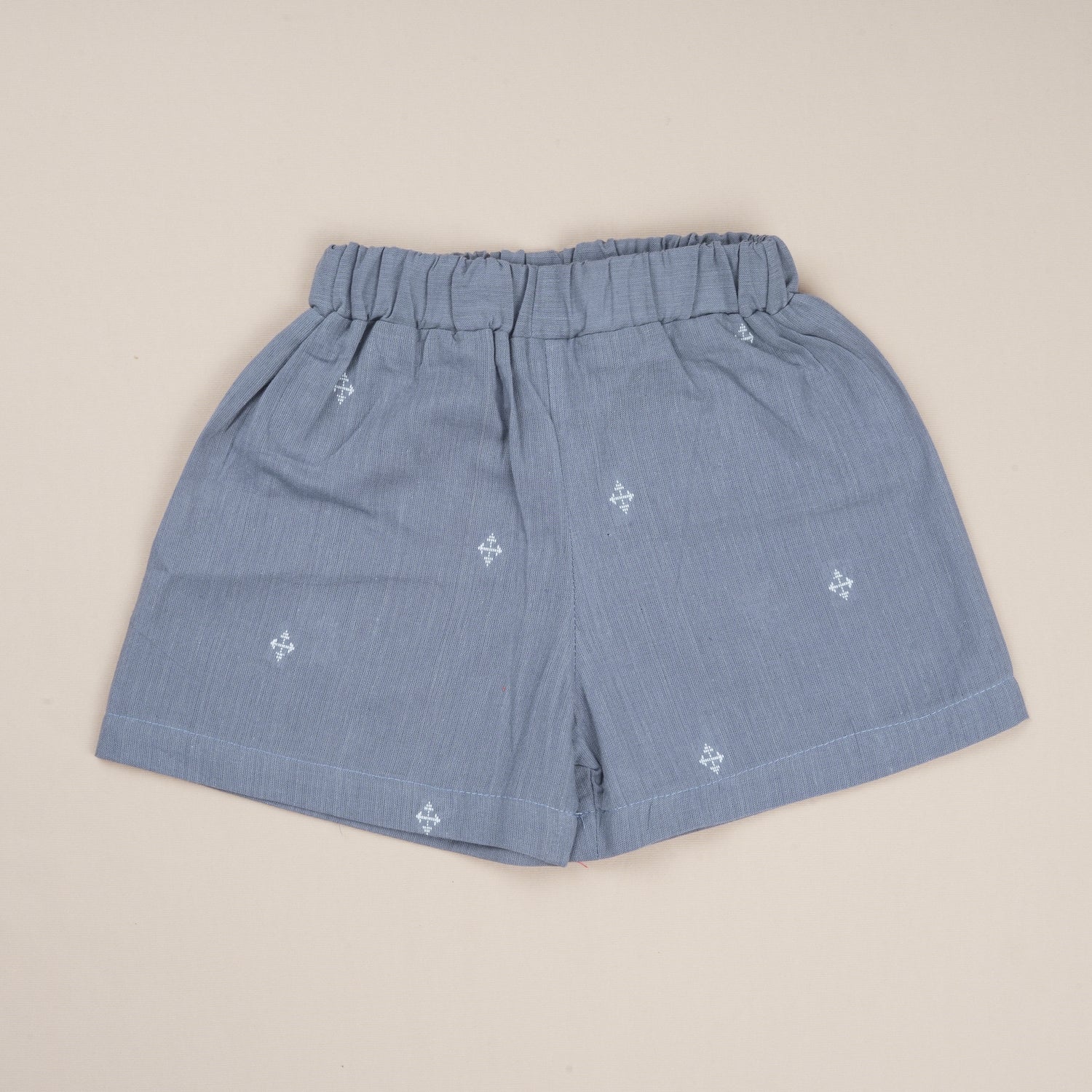 Girls Grey Blue Frill Top & Shorts Set