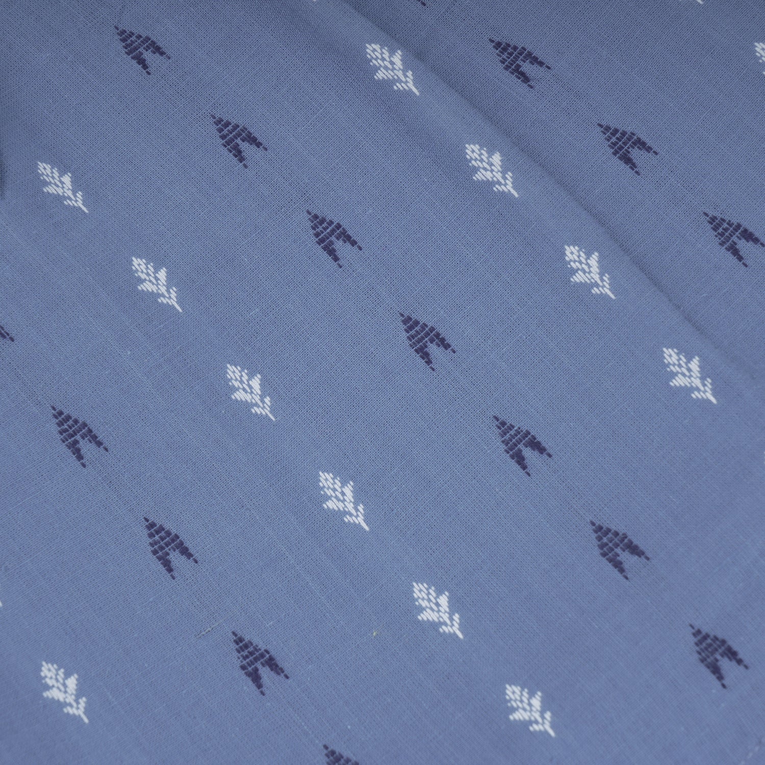 Girls Denim Blue Handloom Cotton Frill Top & Shorts