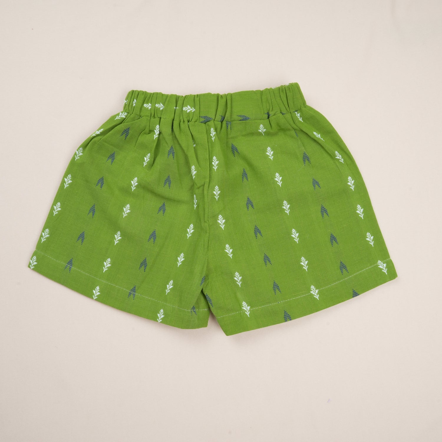 Girls Green South Cotton Co-ord Set – Frill Shoulder Top & Shorts