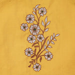 Mustard yellow cotton top with cream skirt, soft lining, elastic waist and comfy fit – perfect Kerala-style ethnic wear for girls aged 1–5 years.