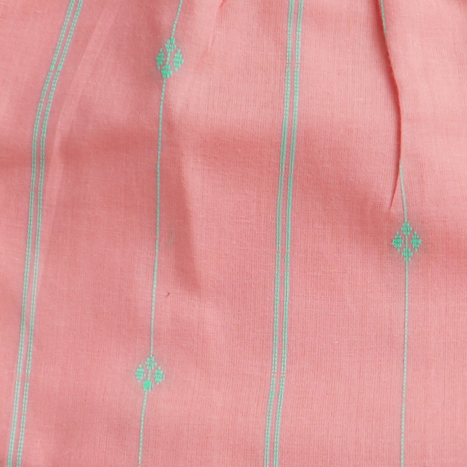 Girls Blush Pink Handloom Cotton Co-ord Set