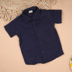 Lightweight Boon Babies boys' solid popcorn shirt with regular collar, casual polycotton shirt for kids aged 6 months to 5 years.