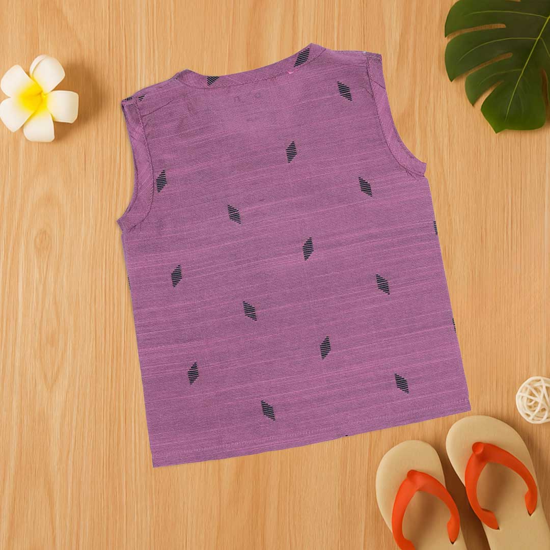 Lavender Ethnic Jabla with Wooden Buttons – Soft & Traditional