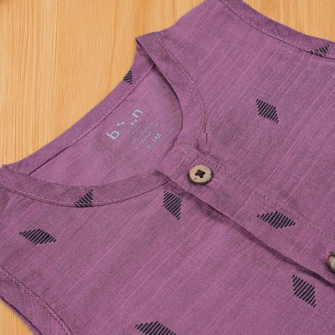 Lavender Ethnic Jabla with Wooden Buttons – Soft & Traditional