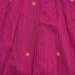 Girls leaf printed ethnic top and magenta pleated skirt set by Boon Babies, featuring a leaf print top and vibrant skirt.