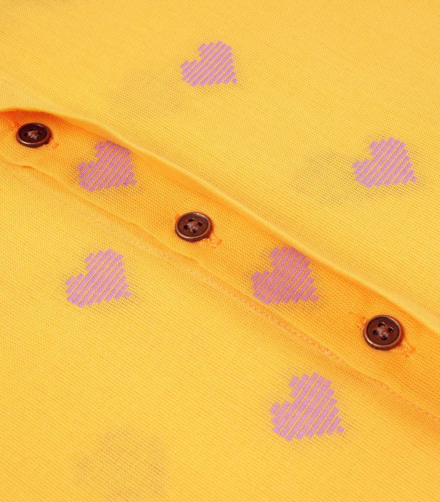 Boys Handloom Cotton Mandarin Collar Casual Shirt – Yellow Heart