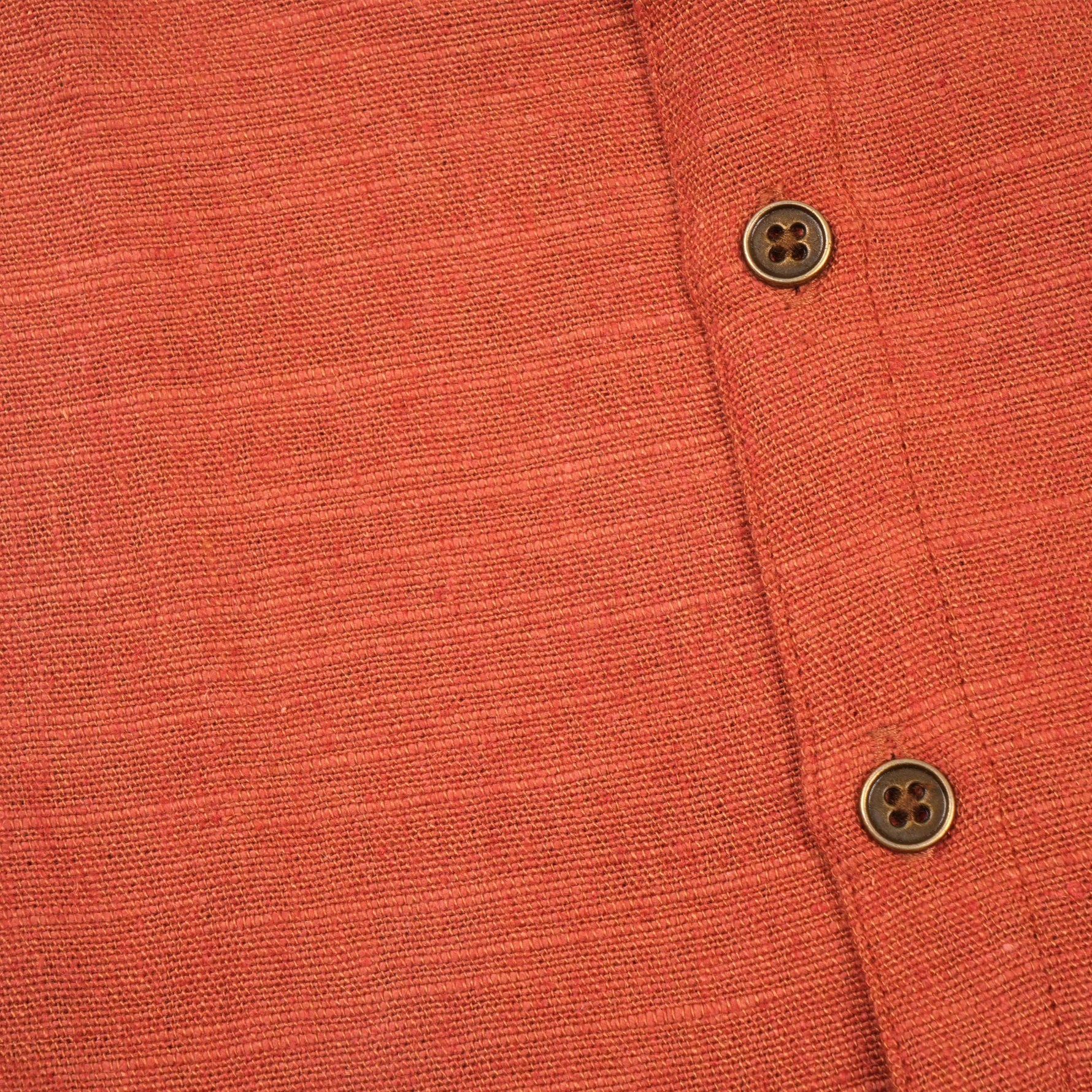 Boys cotton printed straight collar shirt in burnt orange with casual style, featuring a button-up front and long sleeves.