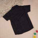 Lightweight solid popcorn shirt for boys by Boon Babies, casual polycotton design for ages 6 months to 5 years.