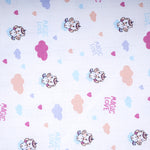 Boonbabies printed hooded baby towel with two layers of soft muslin fabric, featuring adorable print, ideal for newborns.