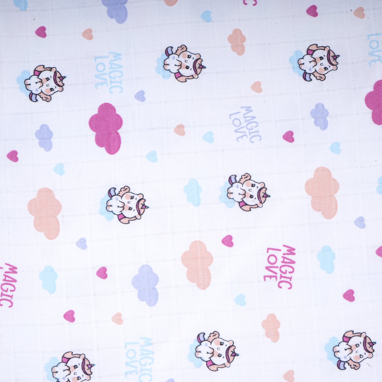 Boonbabies printed hooded baby towel with two layers of soft muslin fabric, featuring adorable print, ideal for newborns.