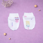 Boonbabies printed muslin baby knot cap, mittens, and booties set for 6-24 months, soft newborn accessories combo.