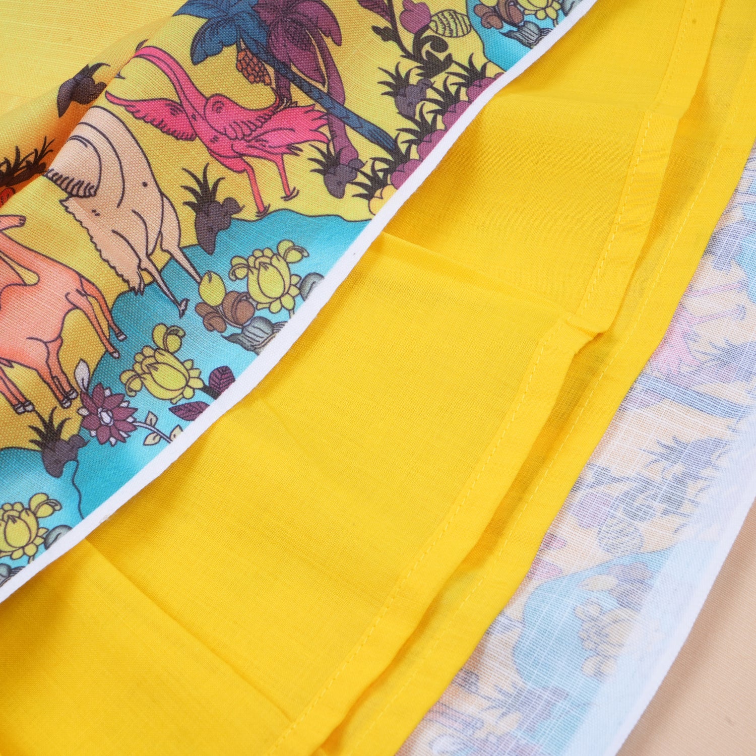 Girls Raw Silk Pichwai Skirt Set