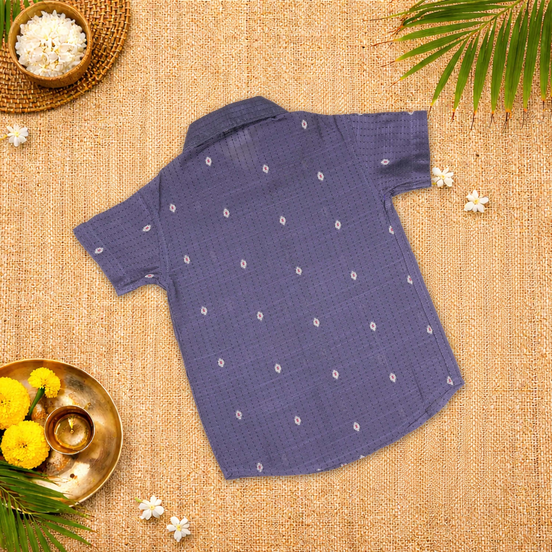 Handloom silk cotton shirt with optional dhoti set for boys — elegant, traditional, and perfect for festive and outdoor ethnic occasions.