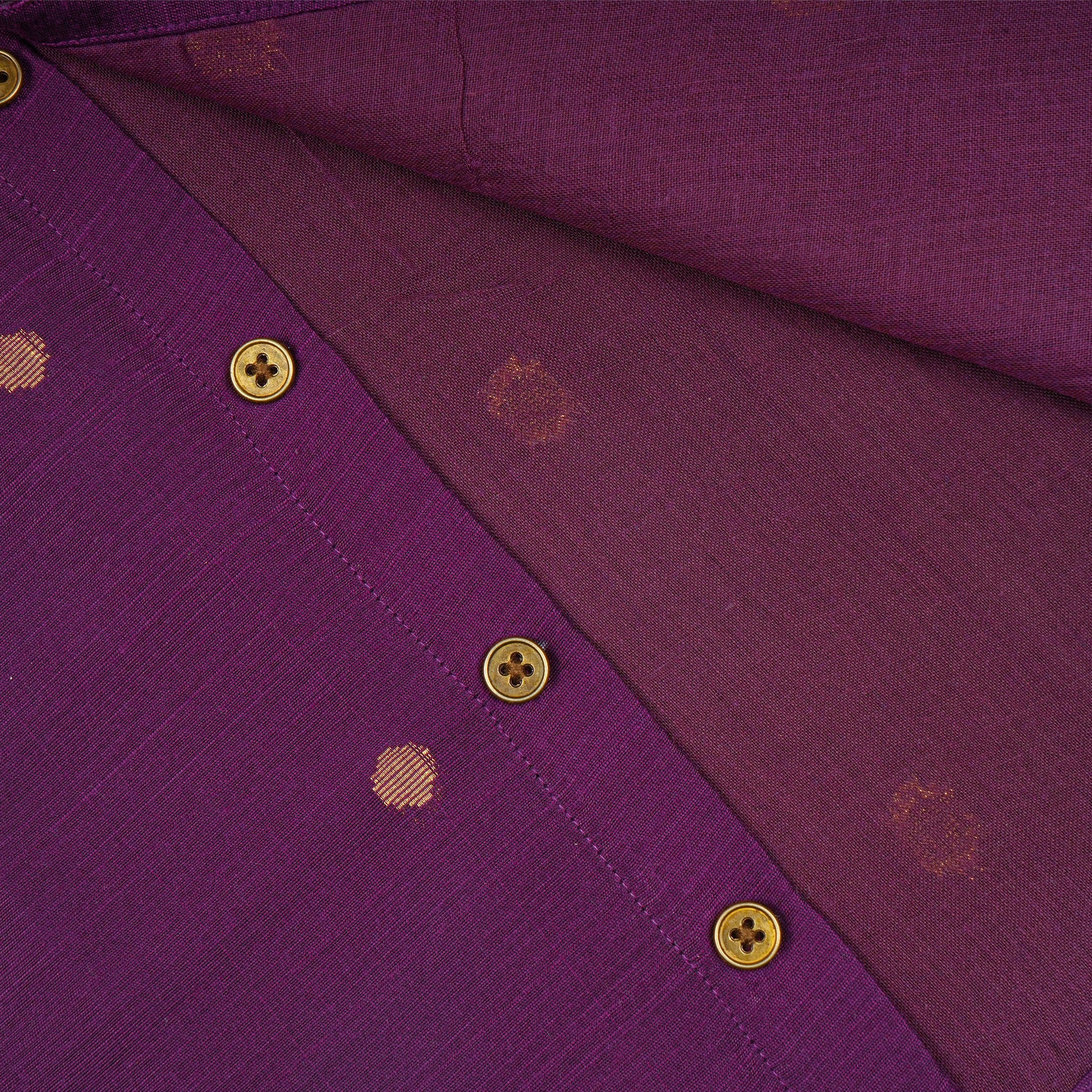 Deep purple raw silk ethnic shirt and dhoti set for festive wear by Boon Babies, featuring traditional Indian attire and intricate details.
