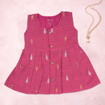 Pink ethnic sleeveless frock for baby girls by Boon Babies, featuring traditional design and comfortable fit.