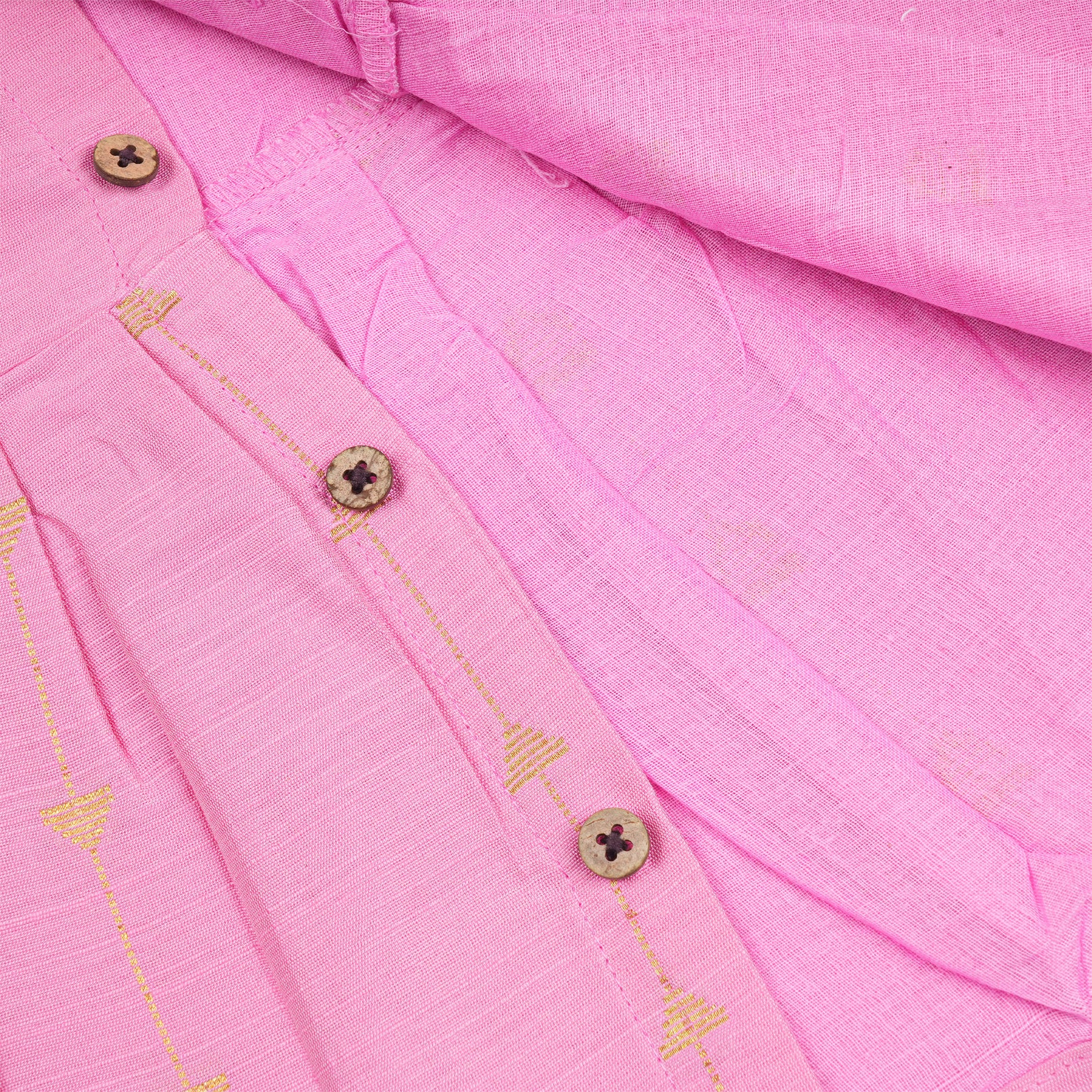 Pink ethnic sleeveless baby girl frock by Boon Babies, featuring traditional design and comfortable fabric for special occasions.
