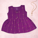 Baby girl ethnic sleeveless frock in purple from Boon Babies, featuring traditional design and comfortable fabric.