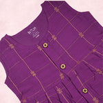 Purple ethnic sleeveless frock for baby girls by Boon Babies, featuring traditional design and comfortable fabric.