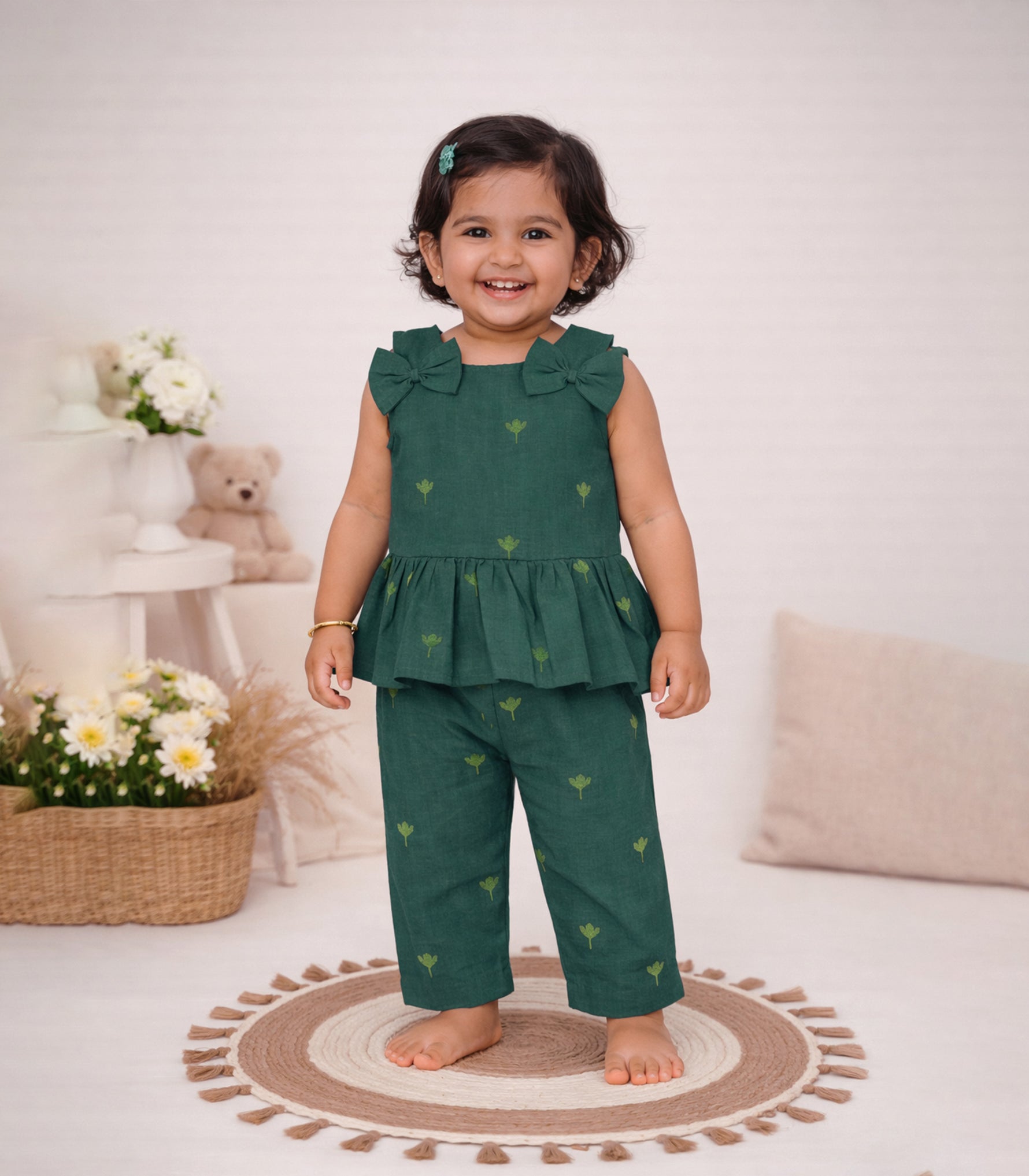 Girls sleeveless top and pant co-ord set by Boon Babies, featuring a stylish sleeveless top paired with matching pants.