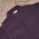 Lightweight solid popcorn shirt for boys by Boon Babies, casual polycotton design for kids aged 6 months to 5 years.