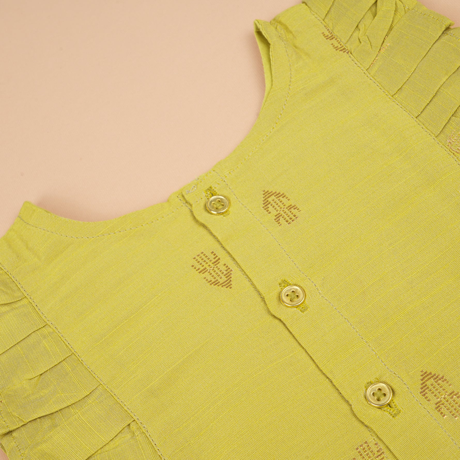 Soft silk sleeveless top and flared skirt set for girls with a classic ethnic look, ideal for festive and outdoor wear.