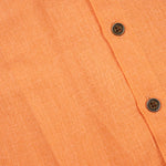Boys cotton orange printed shirt with straight collar, stylish and comfortable Boon Babies shirt for kids.
