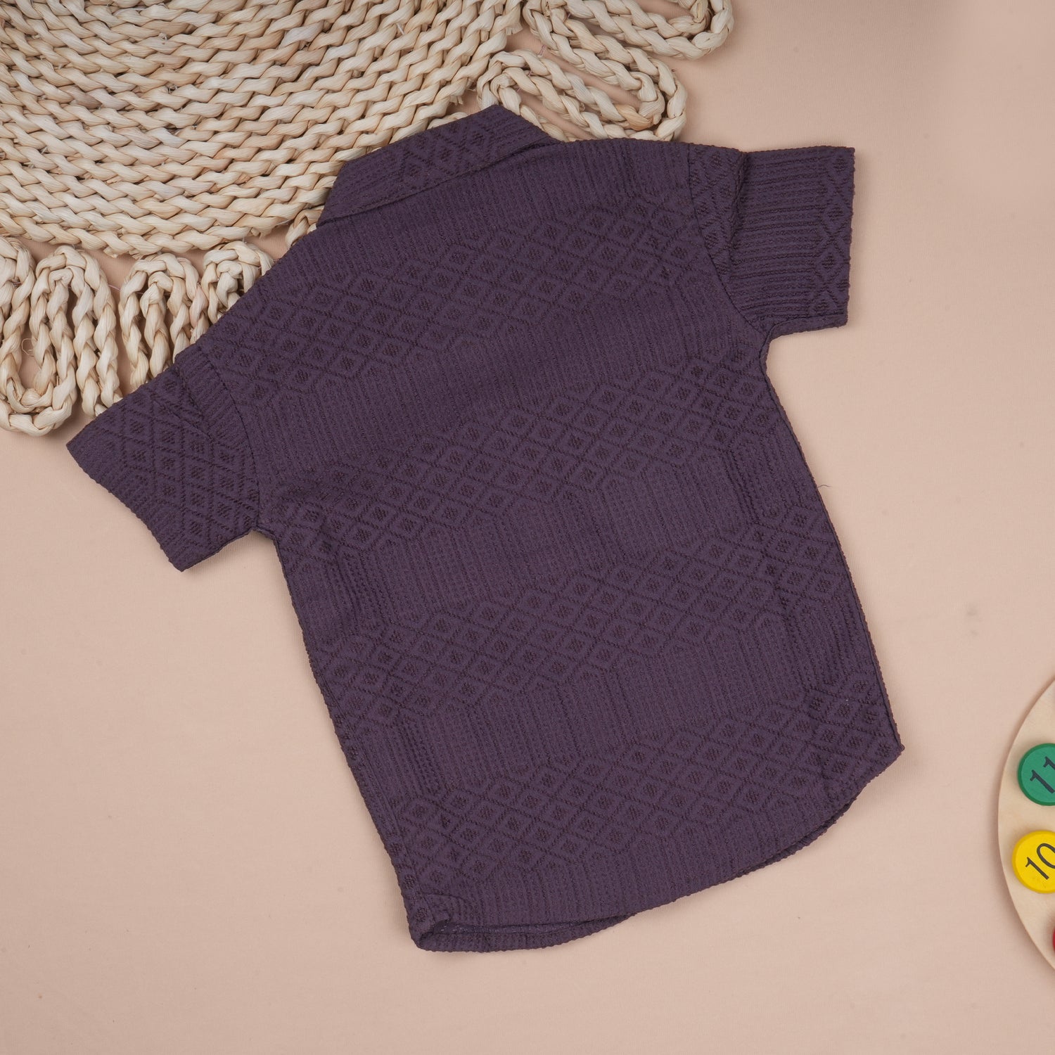 Boys' Popcorn Shirt by Boon Babies, lightweight solid polycotton casual shirt for kids aged 6 months to 5 years.