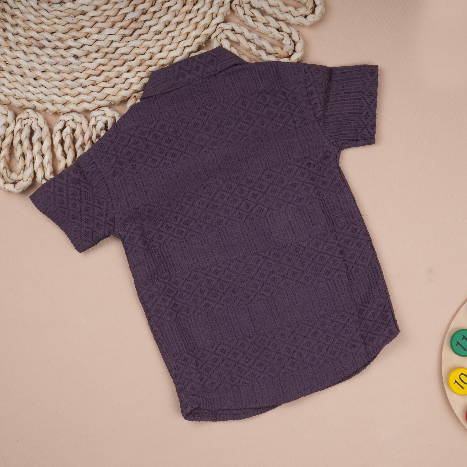 Boys' Popcorn Shirt by Boon Babies, lightweight solid polycotton casual shirt for kids aged 6 months to 5 years.