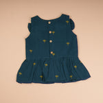 Girls teal green sleeveless top and pant co-ord set by Boon Babies, featuring a stylish sleeveless design and comfortable fit.