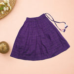 Girls abstract printed ethnic top and purple pleated skirt set by Boon Babies, featuring vibrant patterns and comfortable fabric.