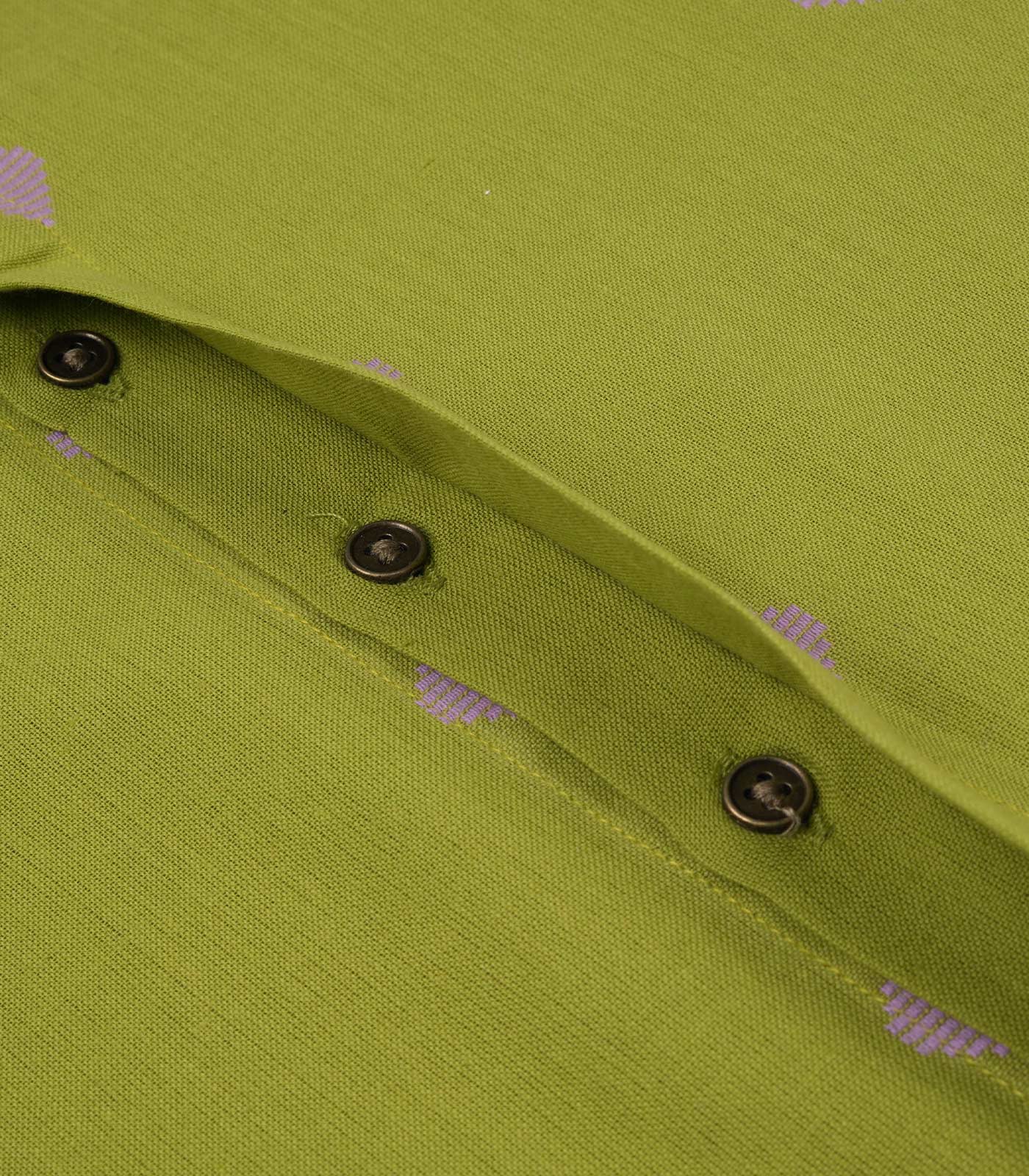 Boon Babies Handloom Cotton Heart Print Shirt – Green