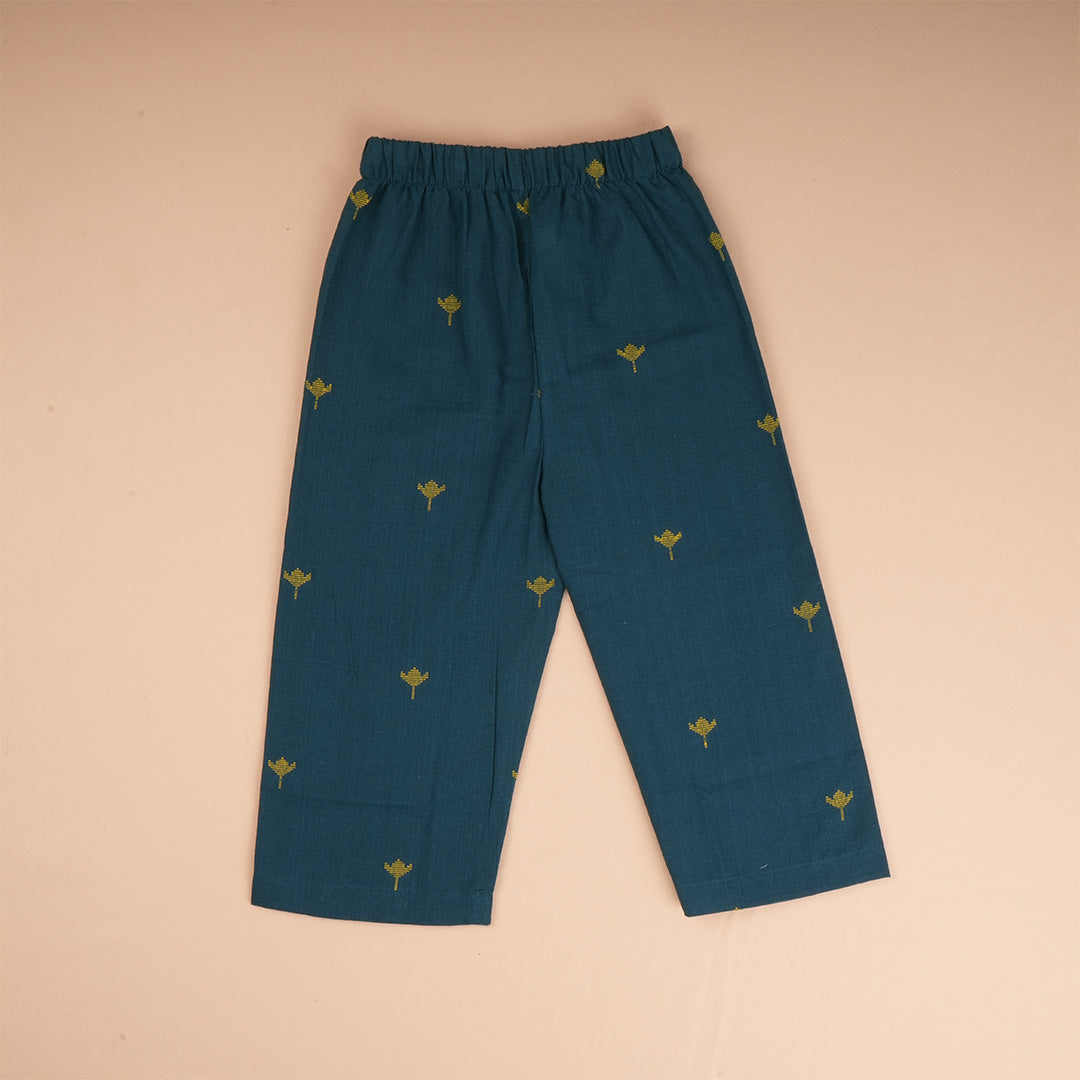 Girls teal green sleeveless co-ord set with matching pants by Boon Babies, featuring a stylish and comfortable design.