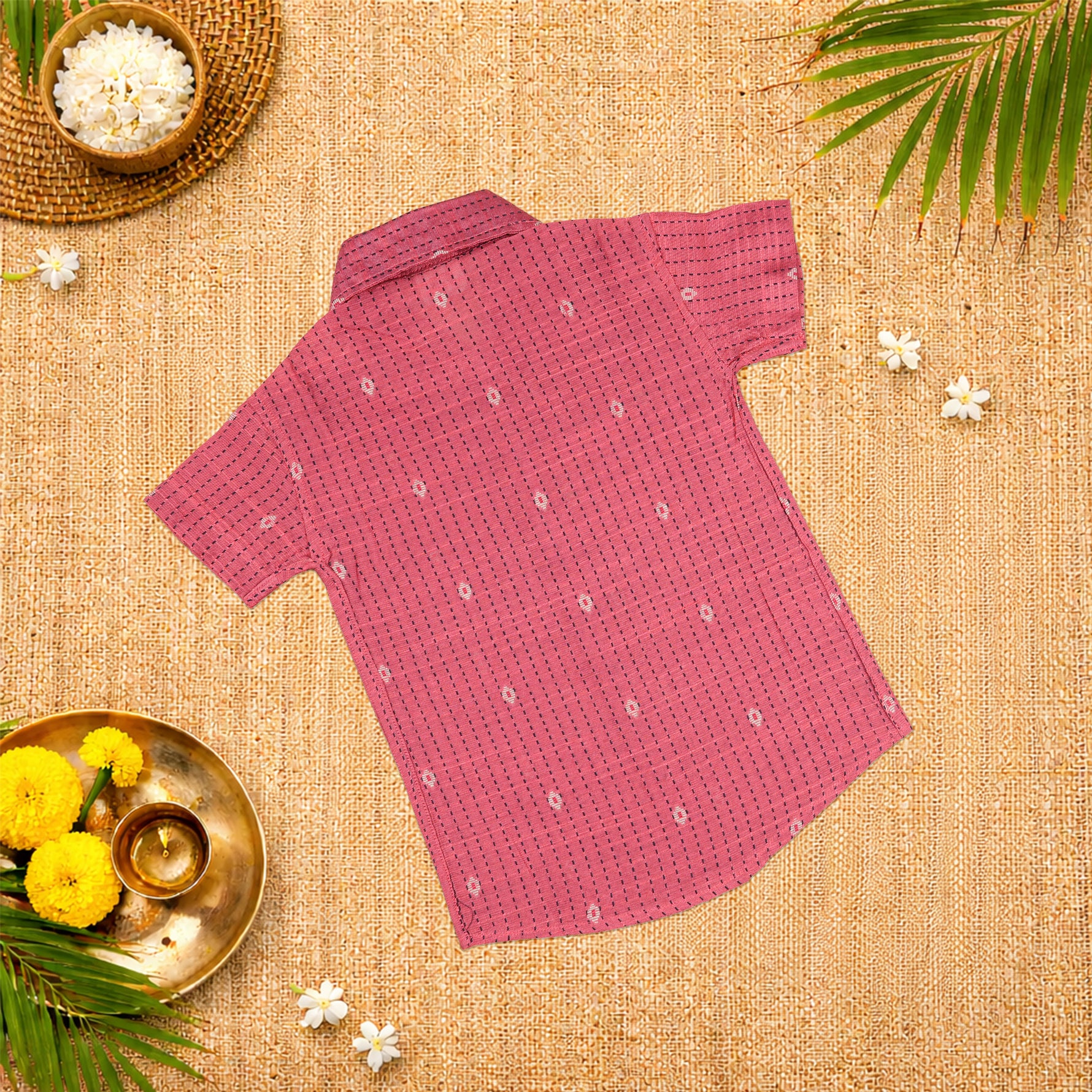 Elegant handloom silk cotton shirt with optional dhoti set for boys—perfect for festive and traditional occasions.