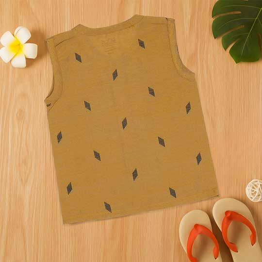 Mustard Ethnic Jabla with Wooden Buttons – Soft & Traditional
