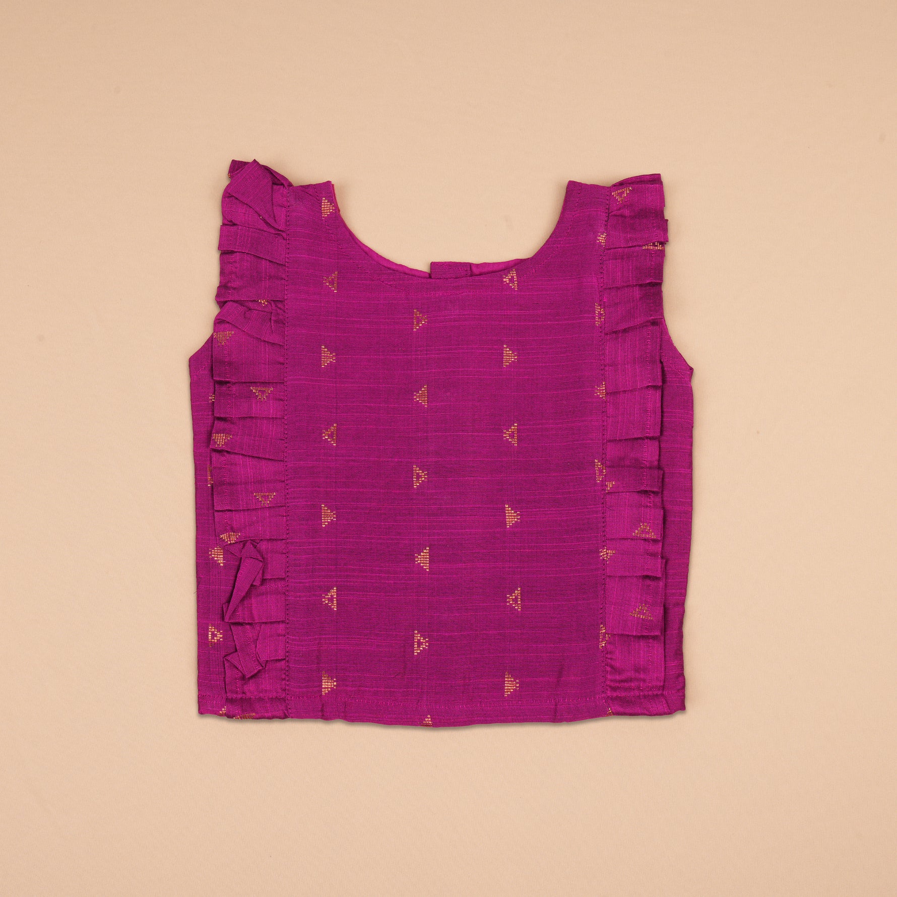 Classic silk top and skirt set for girls featuring a traditional design, soft fabric, and comfortable flared fit—perfect for ethnic and outdoor wear.