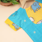 Boonbabies Elephant Charm ethnic top and skirt set for babies, featuring colorful fabric and playful elephant details.