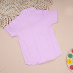 Lightweight solid popcorn shirt for boys by Boon Babies, casual polycotton apparel for ages 6 months to 5 years.