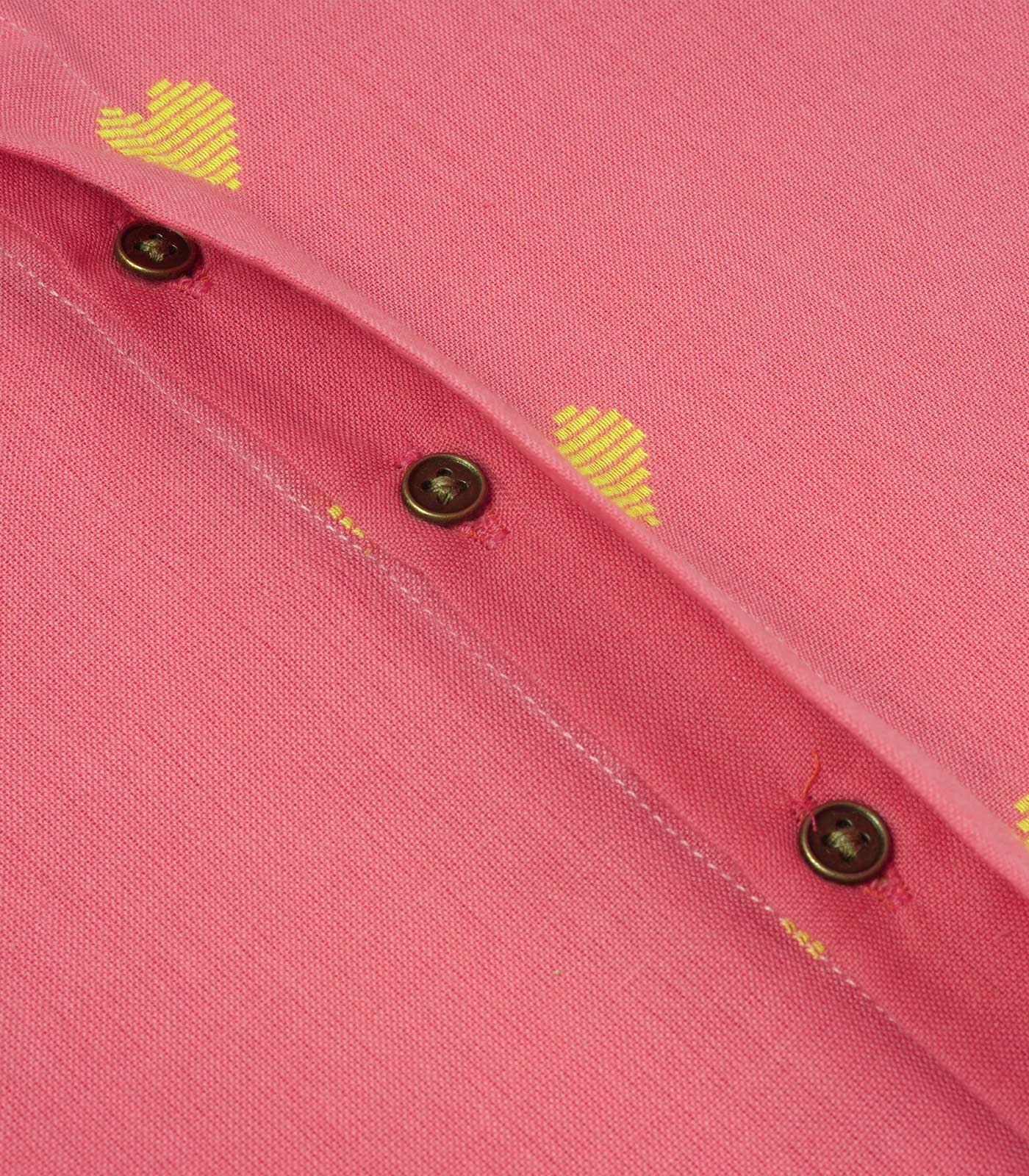 Boys Casual Heart Print Shirt – Pink & Yellow