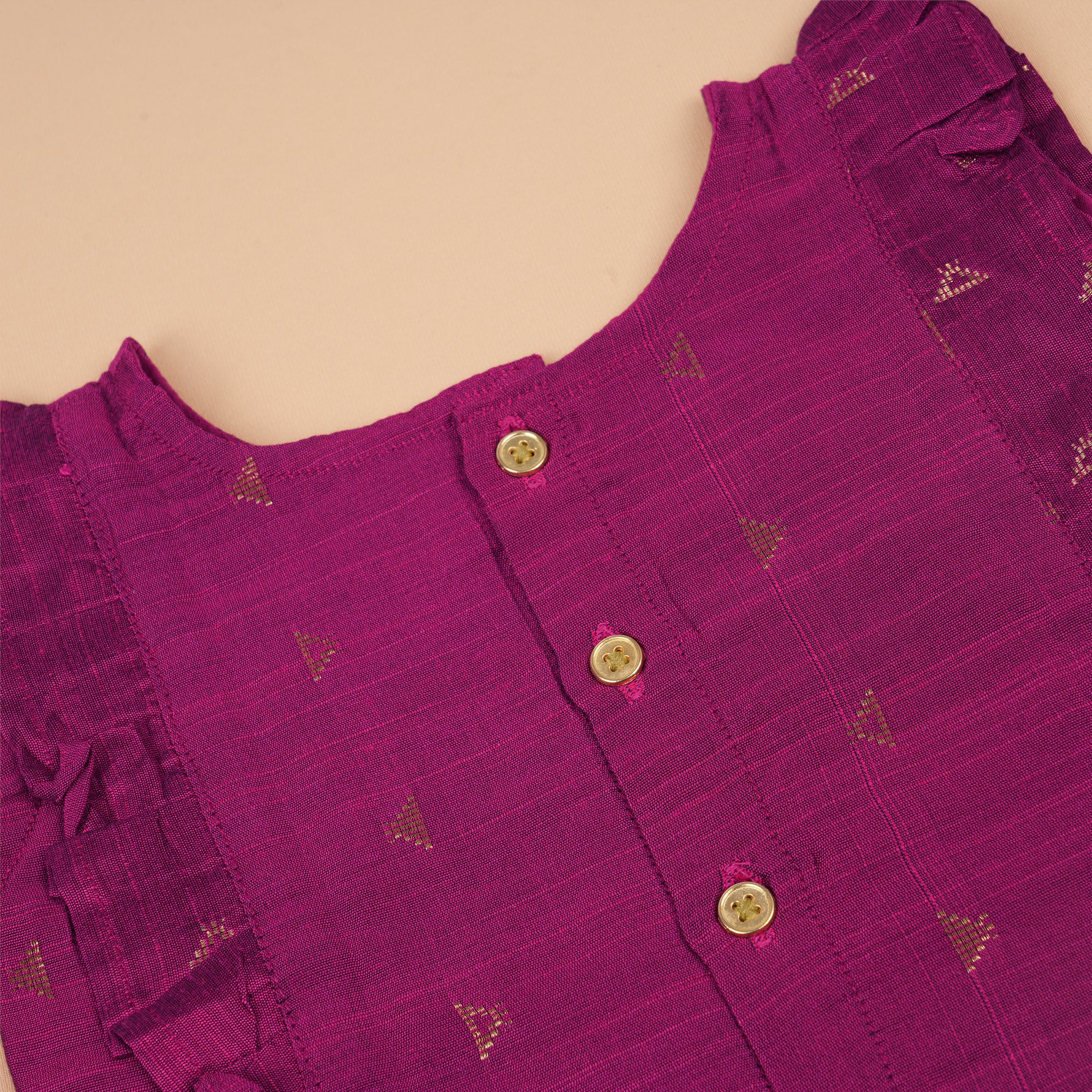 Classic silk top and skirt set for girls featuring a traditional design, soft fabric, and comfortable flared fit—perfect for ethnic and outdoor wear.