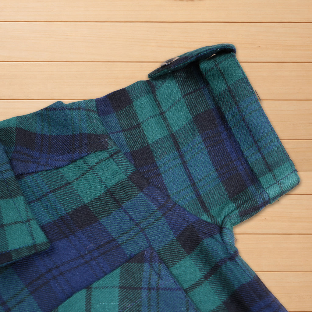 Soft and breathable cotton checked shirt for boys with a classic collar—perfect for casual and outdoor wear.