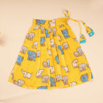 Boon Babies Ethnic top and skirt set for babies featuring a cute elephant charm design in colorful fabrics.