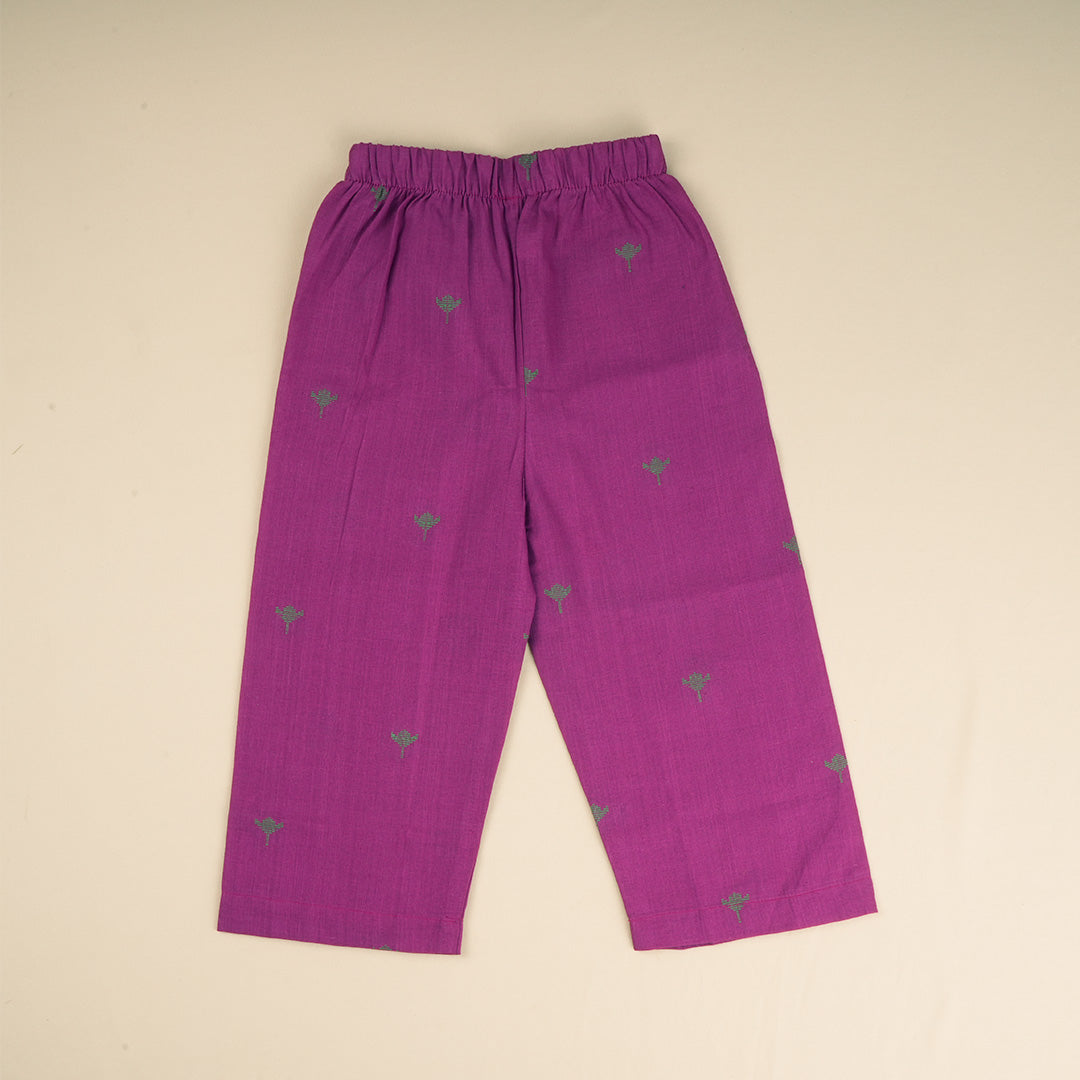 Girls purple sleeveless co-ord set with matching pants by Boon Babies, featuring a stylish and comfortable outfit for young girls.
