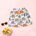 Elephant print boys co-ord set by Boon Babies featuring a printed shirt with Chinese collar and matching shorts in soft cotton.