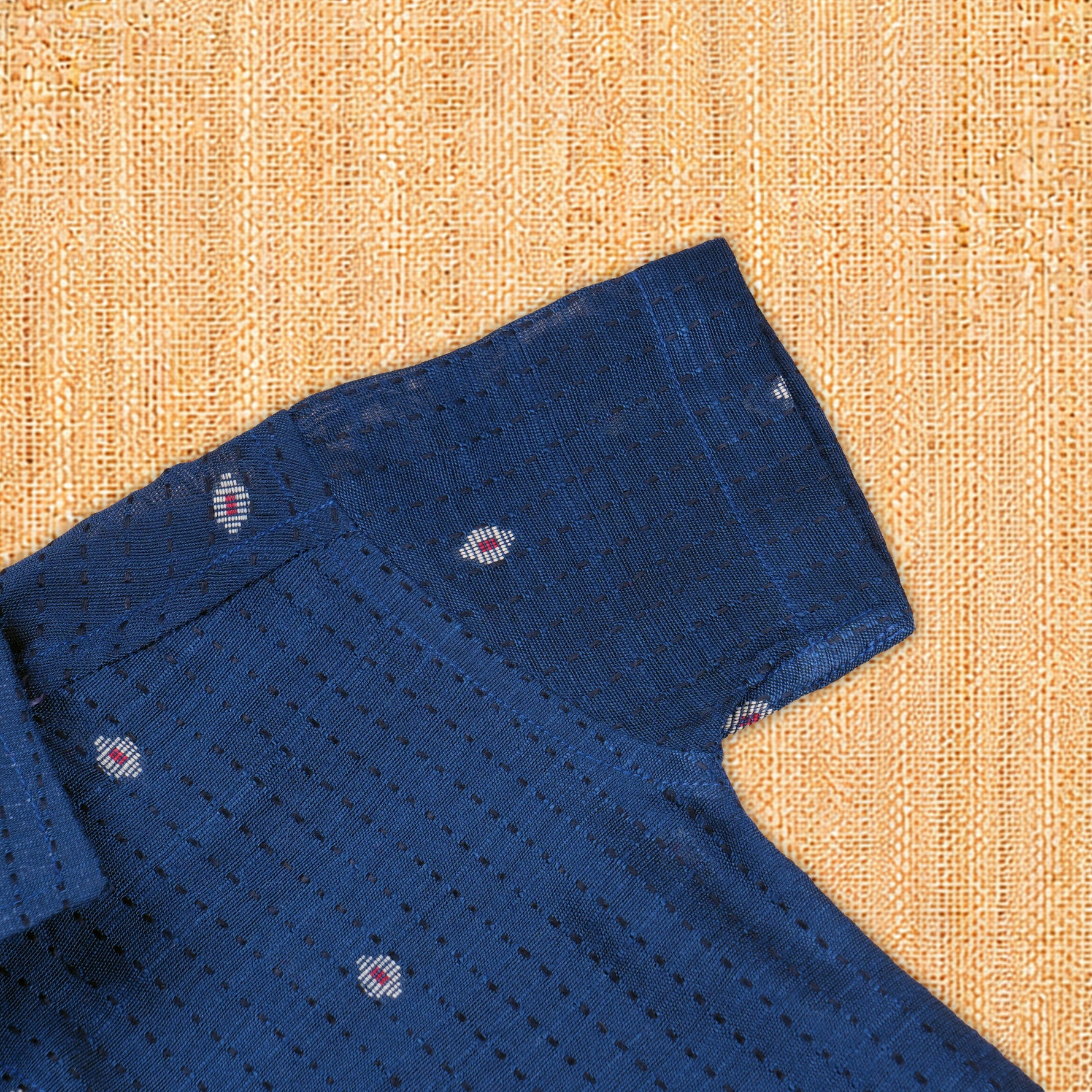 Classic navy blue handloom silk cotton shirt with optional dhoti—an elegant festive outfit for boys.