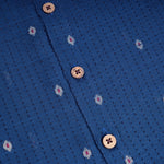 Classic navy blue handloom silk cotton shirt with optional dhoti—an elegant festive outfit for boys.