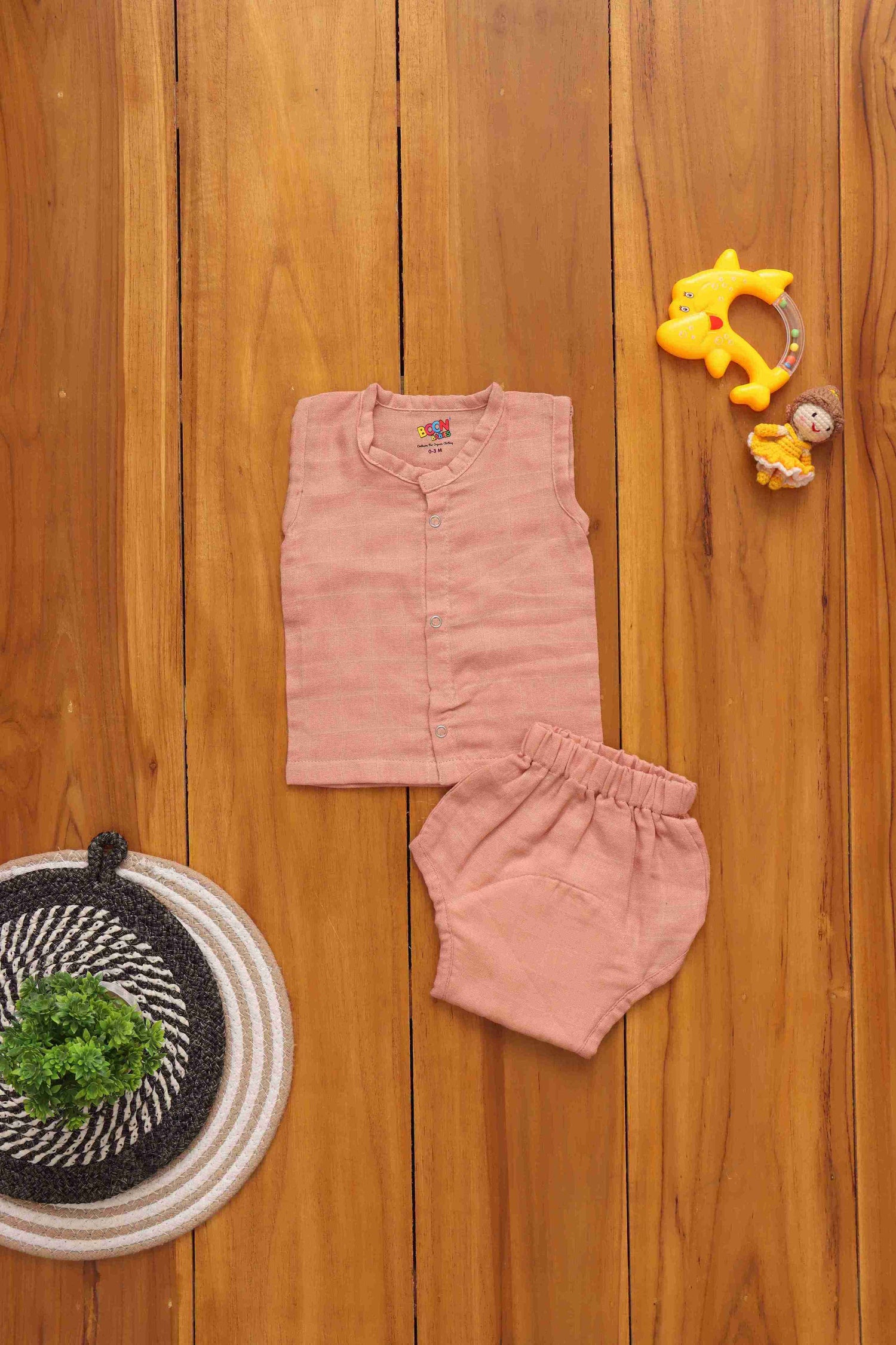 Essential Comfort Set: Solid Colored Baby Jabla with Matching Underwear and Capset