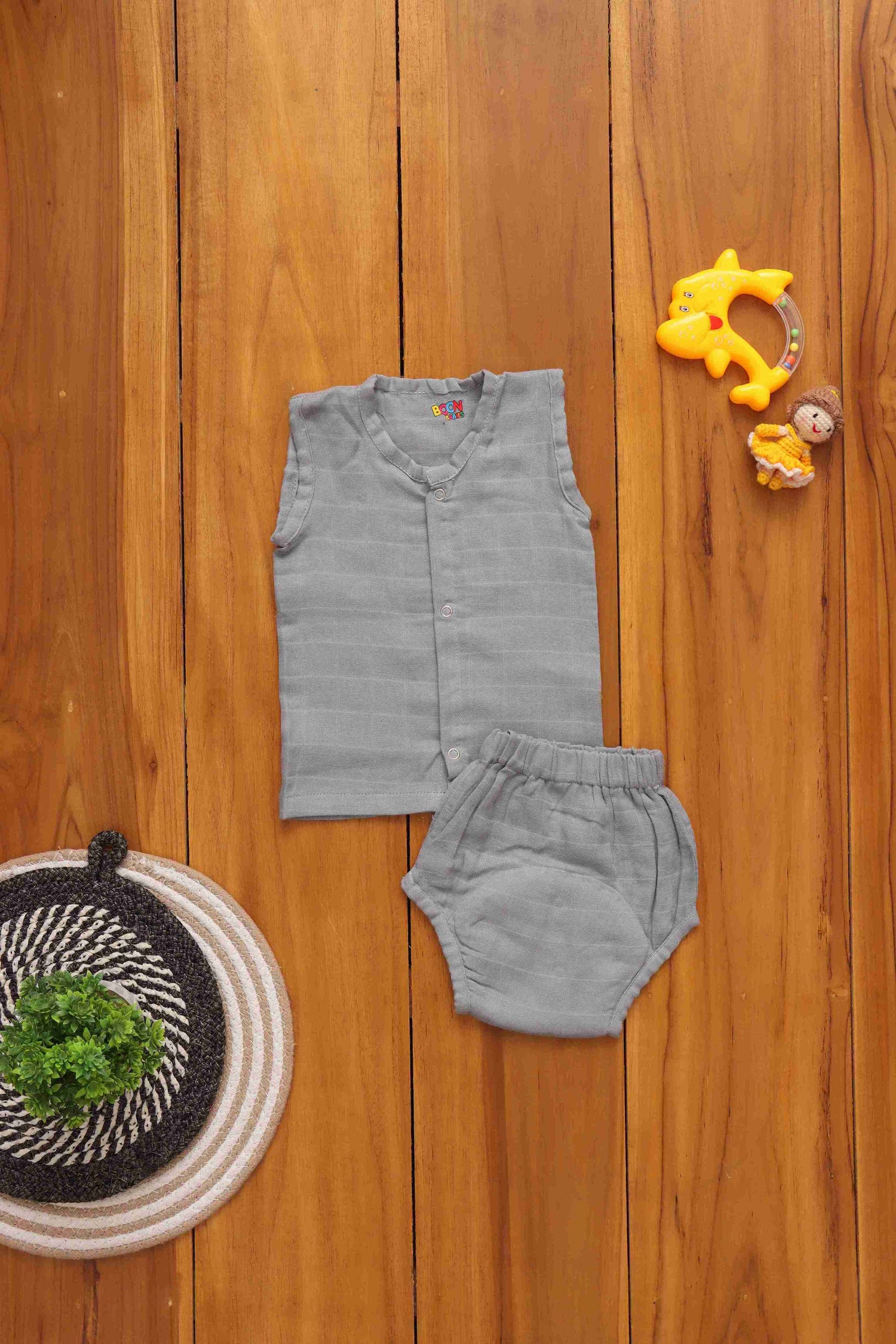 Essential Comfort Set: Solid Colored Baby Jabla with Matching Underwear and Capset